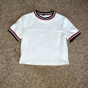 NWOT SHEIN white ribbed crop top